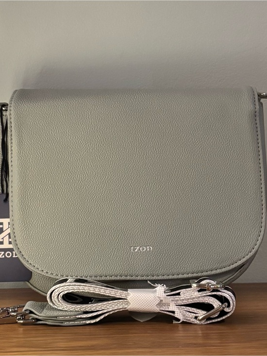 Izod Handbags - IZOD faux leather sage green crossbody saddle bag Adjustable strap NWT